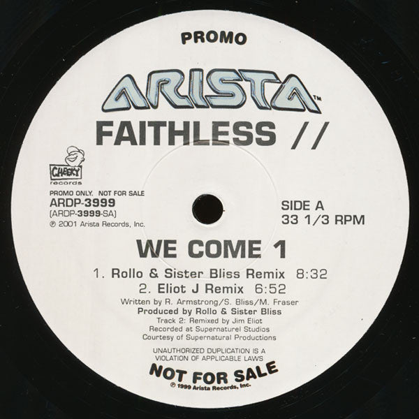 Faithless : We Come 1 (12", Promo)