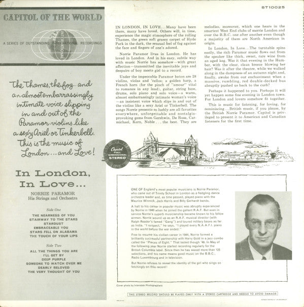 Norrie Paramor His Strings And Orchestra : In London, In Love (LP, Album, RE)