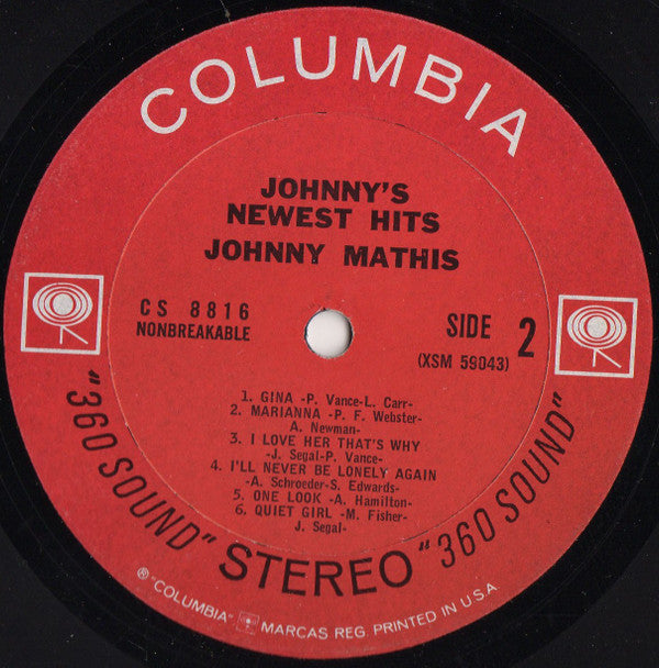 Johnny Mathis : Johnny's Newest Hits (LP, Comp, Hol)