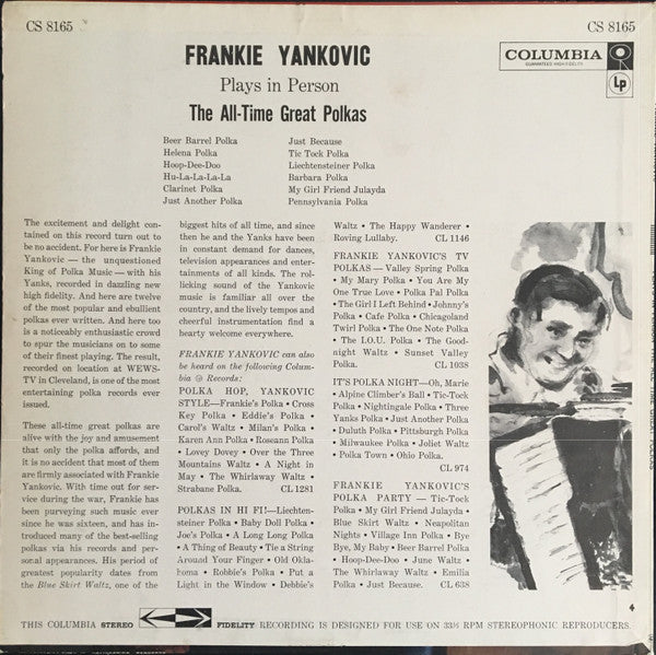 Frank Yankovic : Plays In Person The All Time Great Polkas (LP)