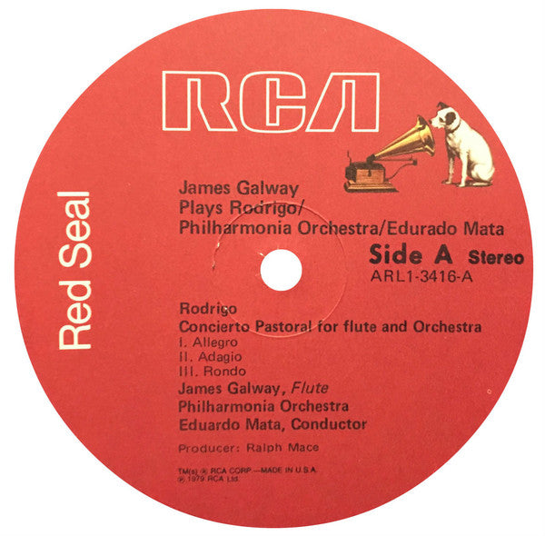 James Galway, Eduardo Mata, Philharmonia Orchestra : Plays Rodrigo Concierto Pastoral, Fantasia Para Un Gentilhombre (LP, Album)