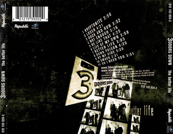 3 Doors Down : The Better Life (CD, Album, PMD)