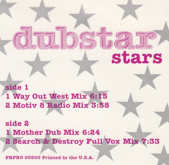 Dubstar (2) : Stars (12", Promo)