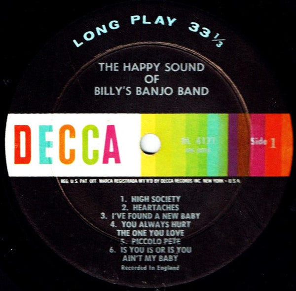 Billy's Banjo Band : The Happy Sound Of Billy's Banjo Band (LP, Album, Mono)