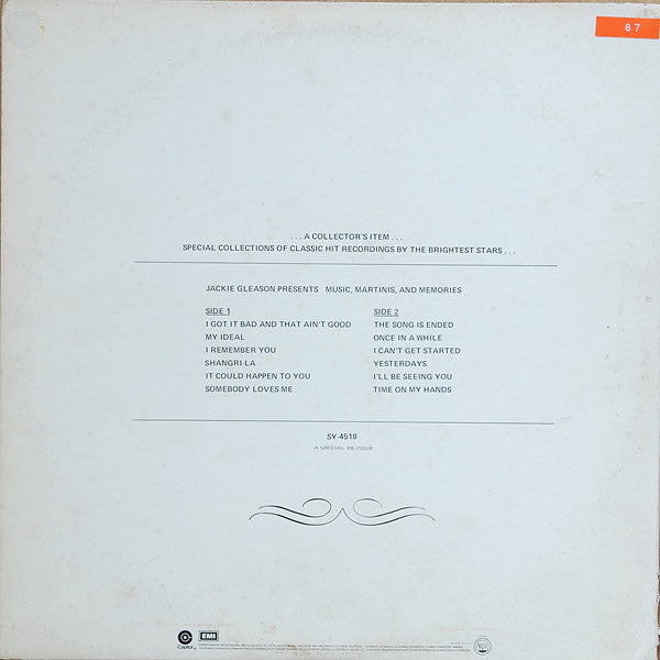 Jackie Gleason : Music, Martinis, And Memories (LP, Album, RE)