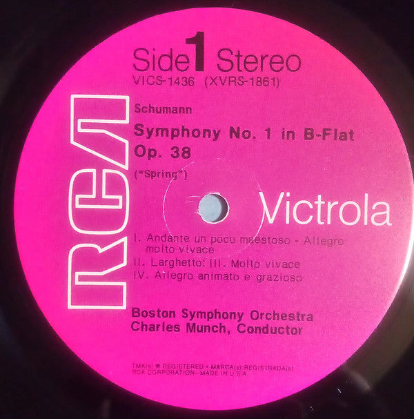 Robert Schumann / Franz Schubert - Charles Munch / Boston Symphony Orchestra : Symphony No. 1 "Spring" / Symphony No. 2 (LP, Comp)