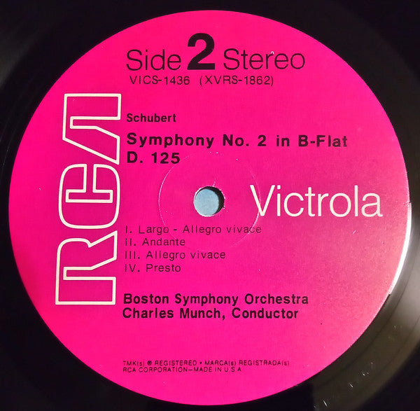 Robert Schumann / Franz Schubert - Charles Munch / Boston Symphony Orchestra : Symphony No. 1 "Spring" / Symphony No. 2 (LP, Comp)