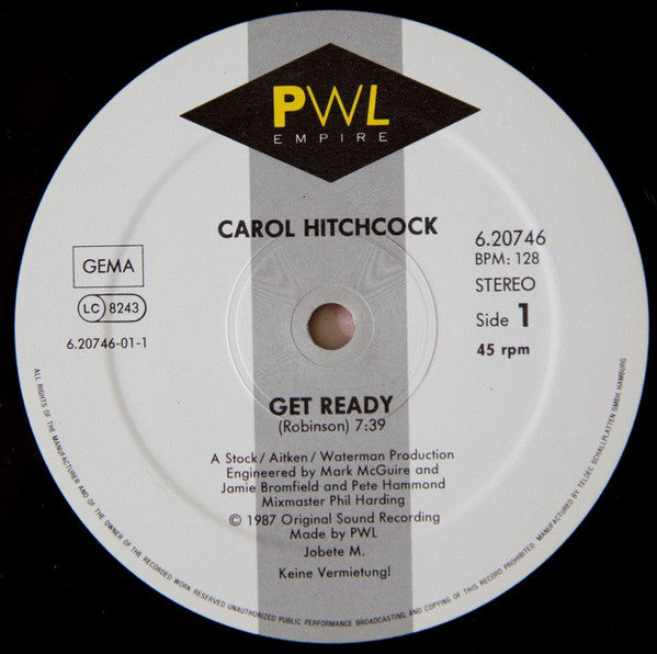 Carol Hitchcock : Get Ready (Extended Remix) (12")