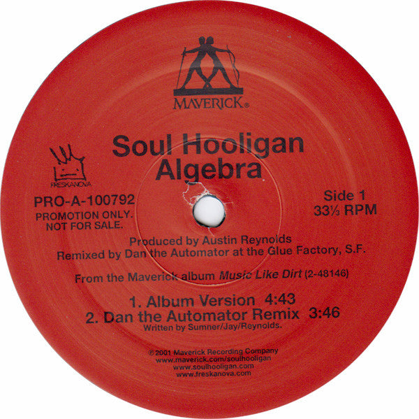 Soul Hooligan : Algebra (12", Promo)
