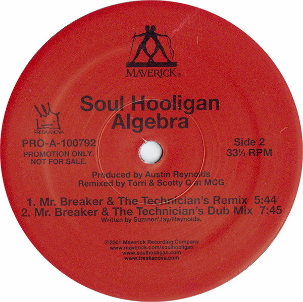 Soul Hooligan : Algebra (12", Promo)
