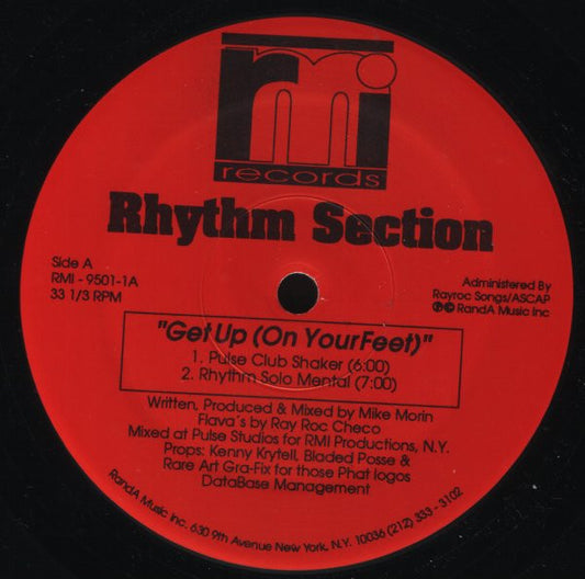 Rhythm Section (4) : Get Up (On Your Feet) (12", Red)