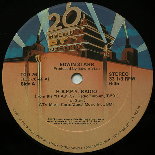 Edwin Starr : H.A.P.P.Y. Radio (12", Gol)