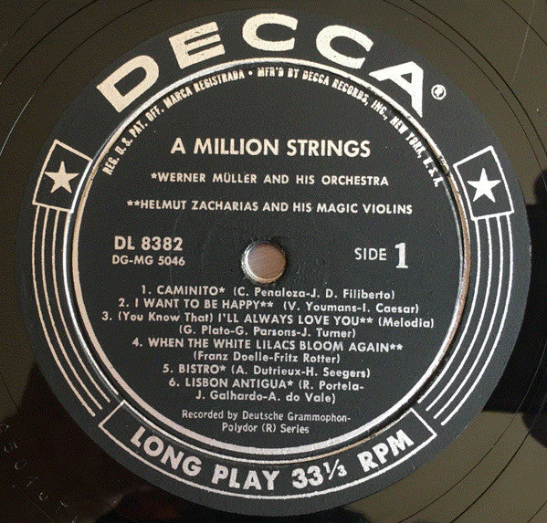 Helmut Zacharias Und Seine Verzauberten Geigen, Werner Müller Und Sein Orchester : A Million Strings (LP)
