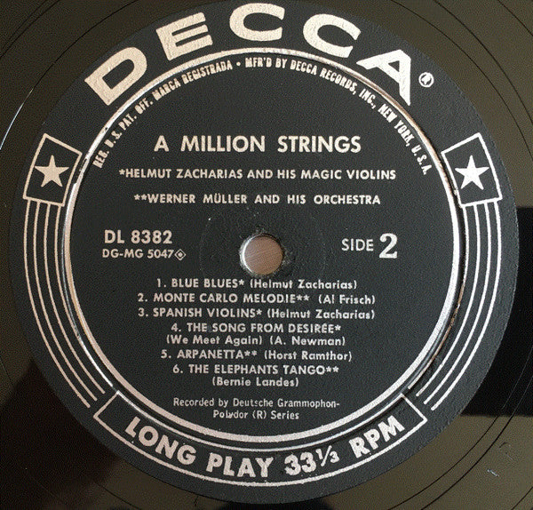 Helmut Zacharias Und Seine Verzauberten Geigen, Werner Müller Und Sein Orchester : A Million Strings (LP)