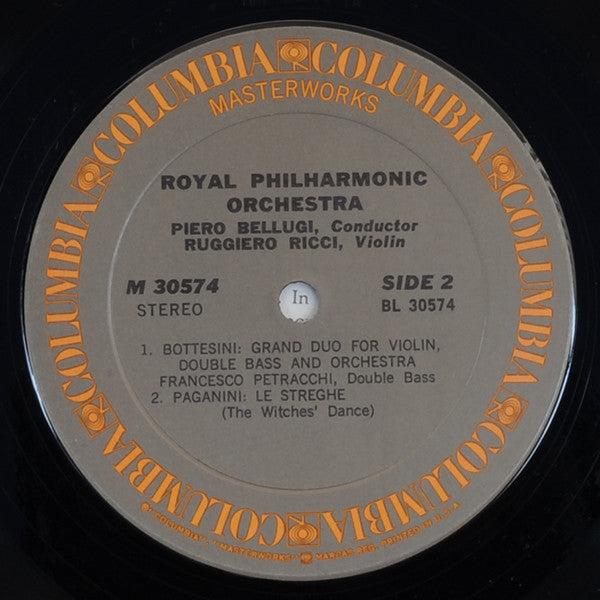 Niccolò Paganini, Giovanni Bottesini, Ruggiero Ricci, Piero Bellugi : Paganini Violin Concerto No. 4 (LP, Album)