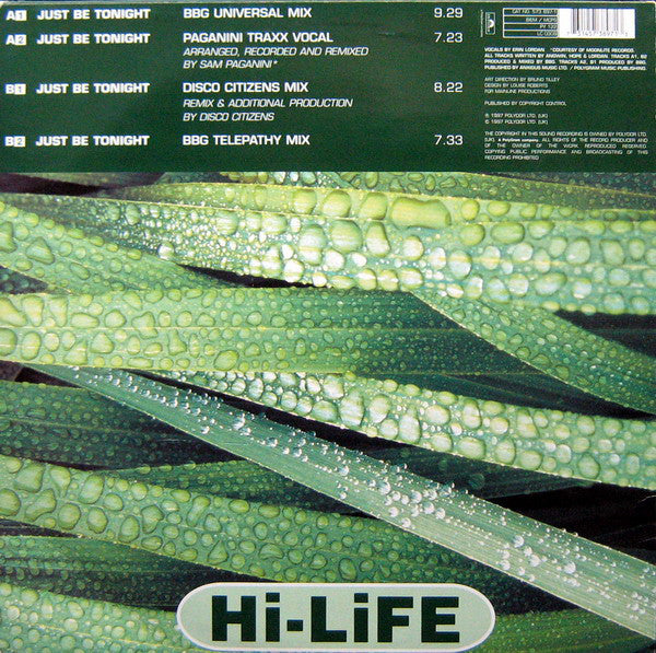 BBG Featuring Erin Lordan : Just Be Tonight (12")