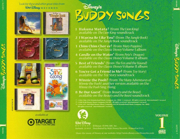Various : Disney's Buddy Songs, Volume 1 (CD, Comp)