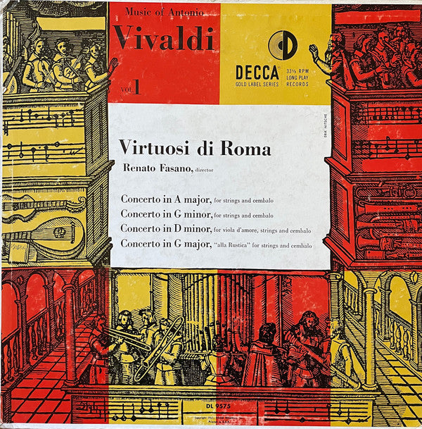 Renato Fasano Conducting Virtuosi Di Roma "Collegium Musicum Italicum" : Music Of Vivaldi Volume 1 (LP, Album, Mono)