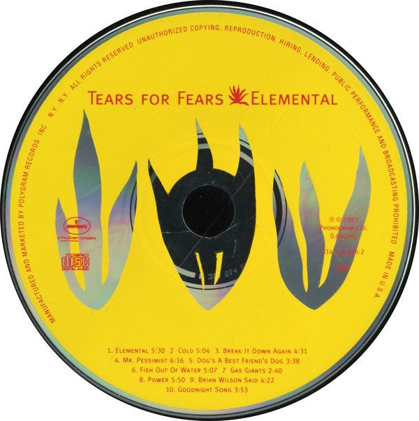 Tears For Fears : Elemental (CD, Album)