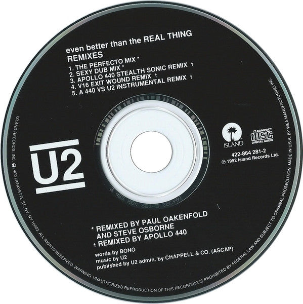U2 : Even Better Than The Real Thing (Remixes) (CD, Maxi)