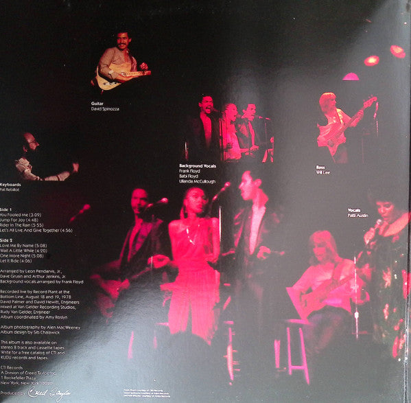 Patti Austin : Live At The Bottom Line (LP, Album, Promo, Gat)
