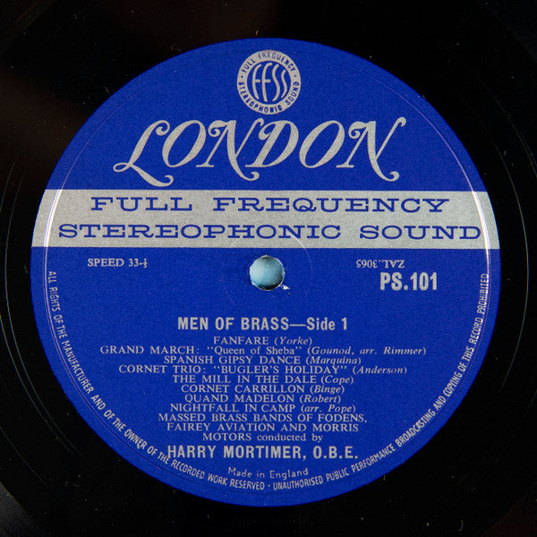 Massed Brass Bands Of Fodens, Fairey Aviation & Morris Motors, Harry Mortimer : Men Of Brass (LP, Blu)