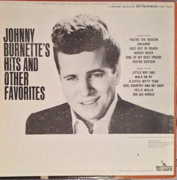 Johnny Burnette : Johnny Burnette's Hits And Other Favorites (LP, Comp)