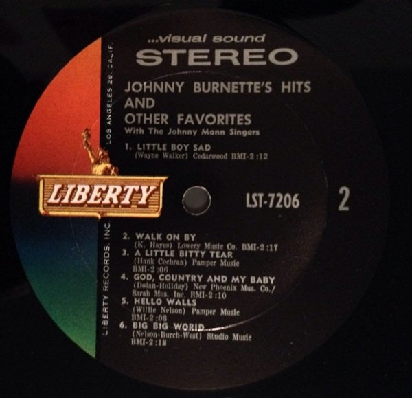 Johnny Burnette : Johnny Burnette's Hits And Other Favorites (LP, Comp)