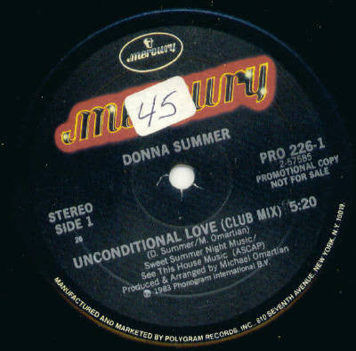 Donna Summer : Unconditional Love (12", Promo)