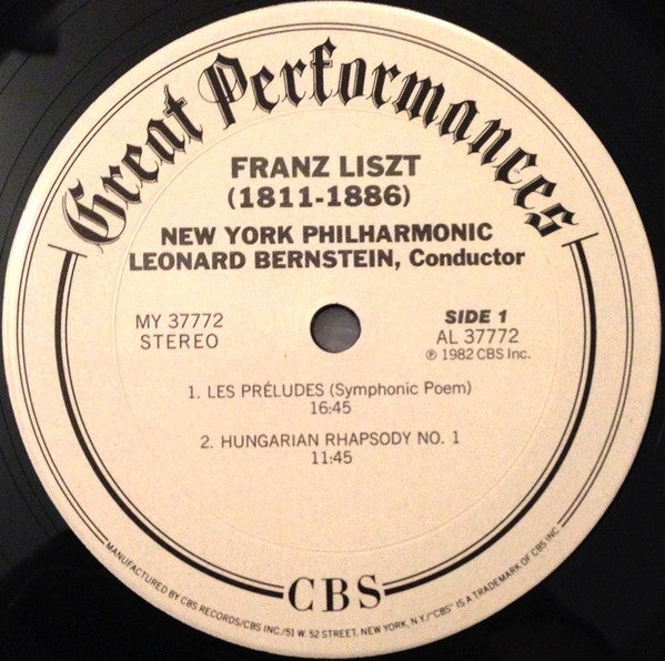 Franz Liszt - Leonard Bernstein, The New York Philharmonic Orchestra / Eugene Ormandy, The Philadelphia Orchestra : Les Preludes / Hungarian Rhapsodies 1 & 2 / Mephisto Waltz (LP, Comp, RE, RM)