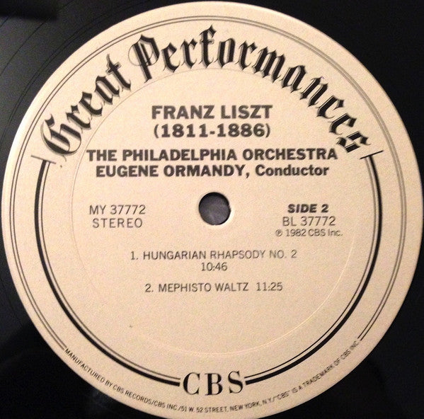 Franz Liszt - Leonard Bernstein, The New York Philharmonic Orchestra / Eugene Ormandy, The Philadelphia Orchestra : Les Preludes / Hungarian Rhapsodies 1 & 2 / Mephisto Waltz (LP, Comp, RE, RM)