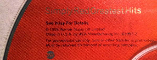 Simply Red : Greatest Hits (CD, Comp, Promo)