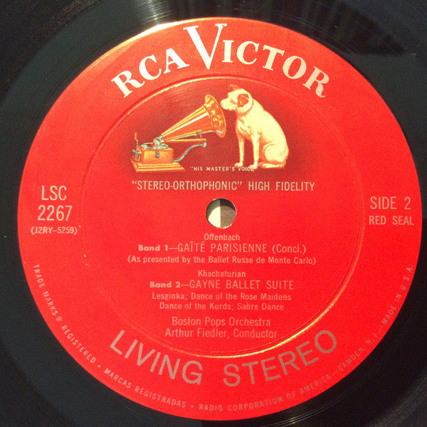 Jacques Offenbach, Aram Khatchaturian, The Boston Pops Orchestra, Arthur Fiedler : Gaîté Parisienne / Gayne Ballet Suite (LP, Album, Ind)