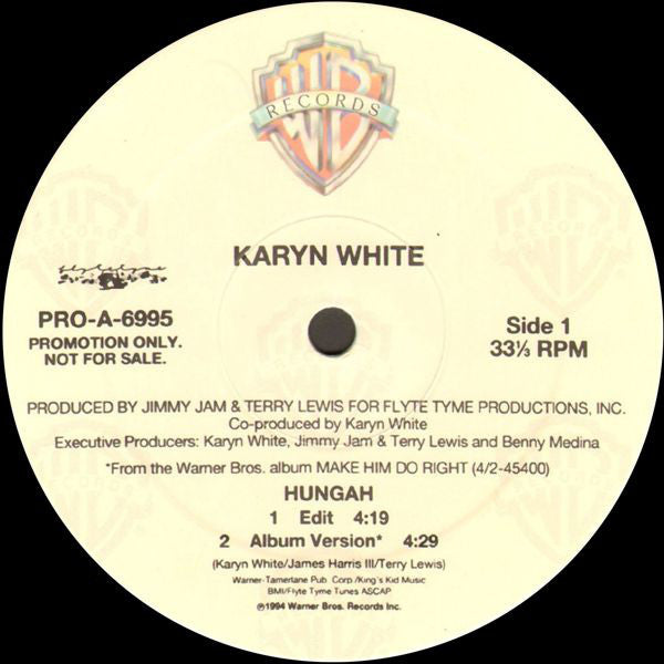 Karyn White : Hungah (12", Promo, Whi)
