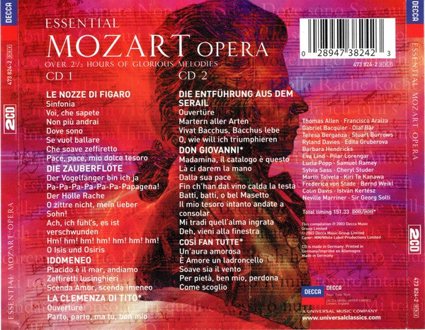 Wolfgang Amadeus Mozart : Essential Mozart Opera (2xCD, Comp)