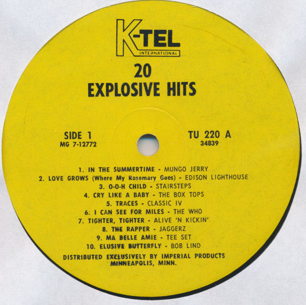 Various : 20 Explosive Hits (LP, Comp)