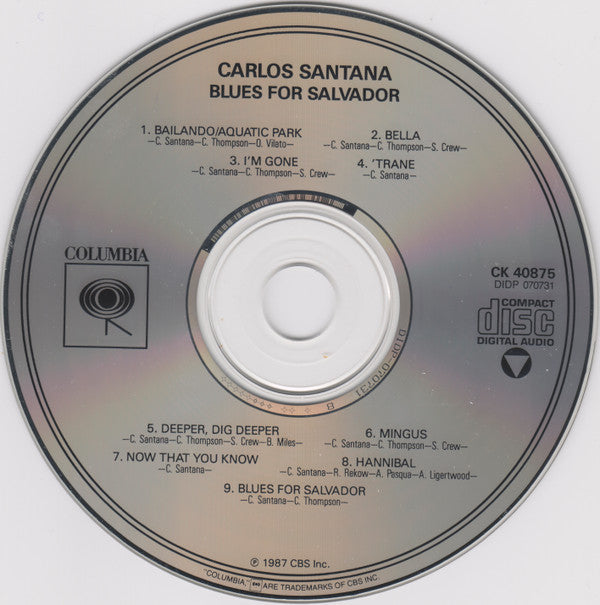 Carlos Santana : Blues For Salvador (CD, Album, RP)