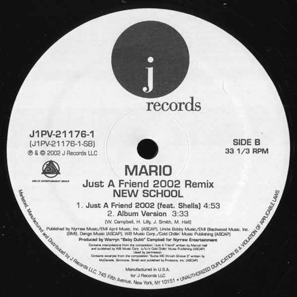 Mario : Just A Friend (2002 Remix) (12")