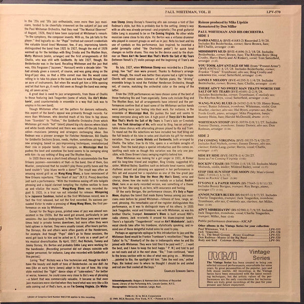 Paul Whiteman : Paul Whiteman Vol. II (LP, Comp, Mono)