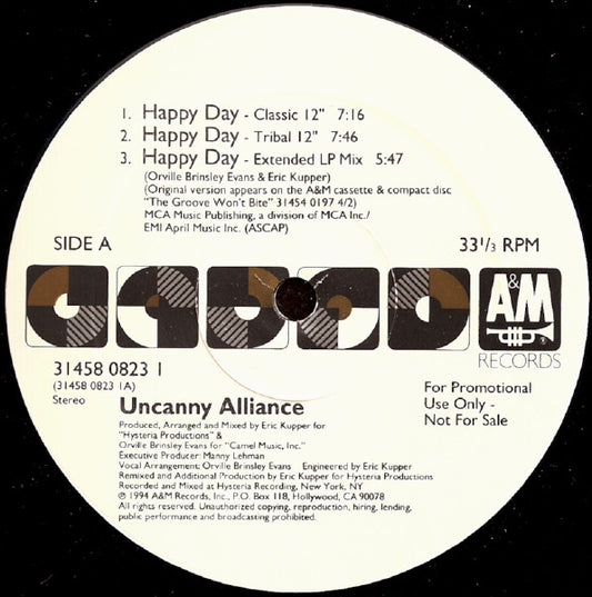Uncanny Alliance : Happy Day (12", Promo)