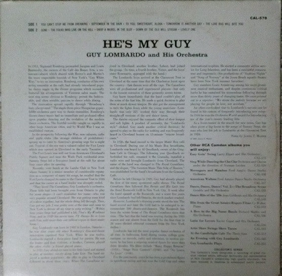 Guy Lombardo And His Royal Canadians : He's My Guy (LP, Album, Mono)