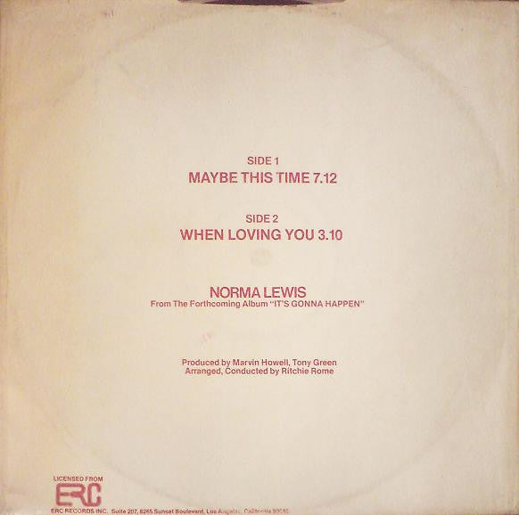 Norma Lewis : Maybe This Time (12")