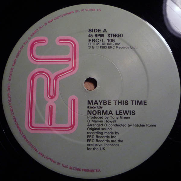 Norma Lewis : Maybe This Time (12")