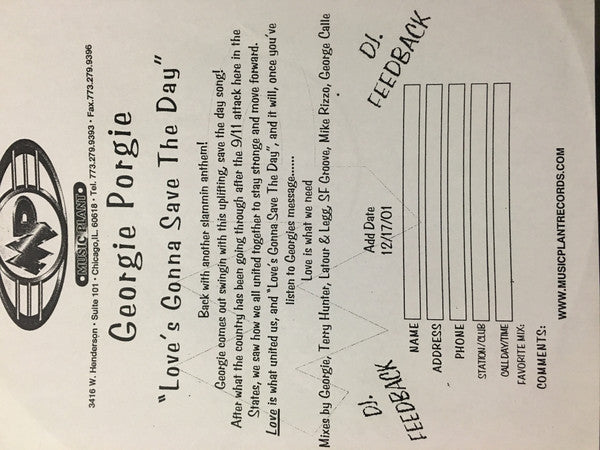Georgie Porgie : Love's Gonna Save The Day (12", W/Lbl)