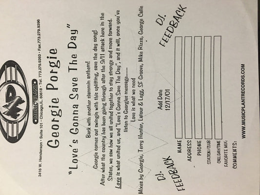 Georgie Porgie : Love's Gonna Save The Day (12", W/Lbl)