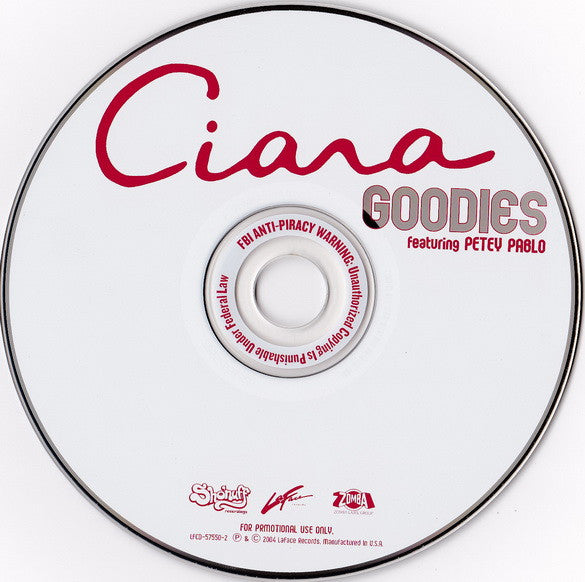 Ciara (2) Featuring Petey Pablo : Goodies (CD, Single, Promo)