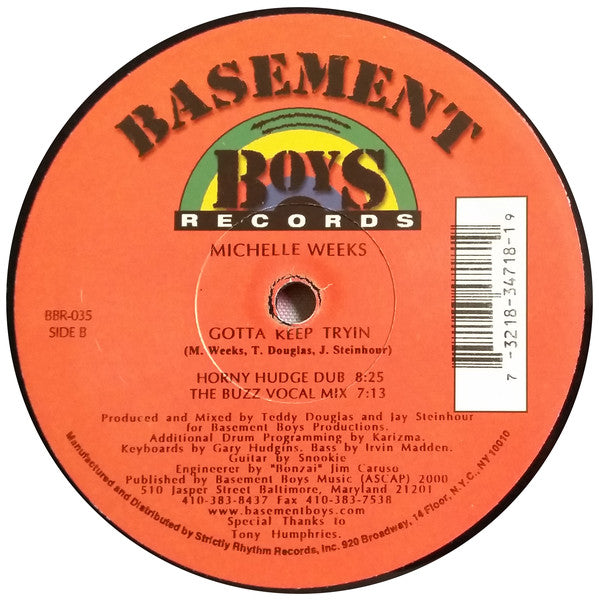 Michelle Weeks : Gotta Keep Tryin (12")