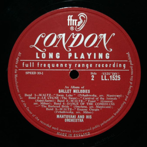 Mantovani And His Orchestra : An Album Of Ballet Melodies (LP, Mono)