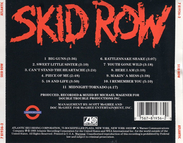Skid Row : Skid Row (CD, Album)