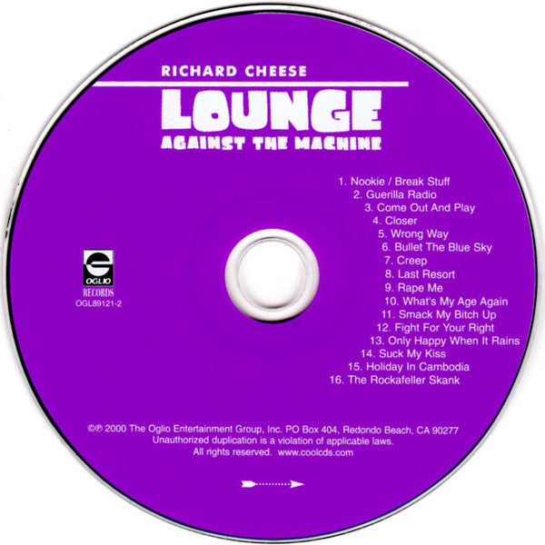 Richard Cheese : Lounge Against The Machine (CD, Album, RP)